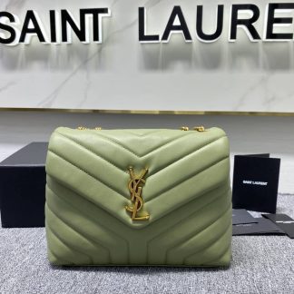 Replica Saint Laurent Monogram Loulou Calfskin Y Quilted Chain Small Satchel