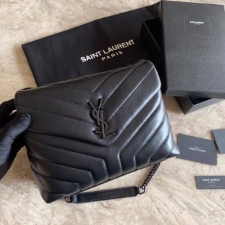 Replica Saint Laurent Monogram Loulou Calfskin Y Quilted Chain Small Satchel