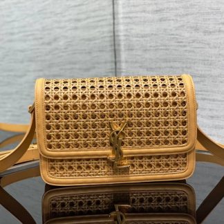 Replica Saint Laurent Solferino Vintage Satchel Bag Brown Gold