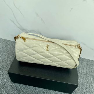 Replica Saint Laurent Lambskin Sade Tube Bag White