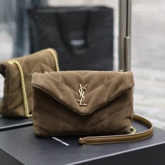 Replica Saint Laurent Puffer Toy Mini suede shoulder bag