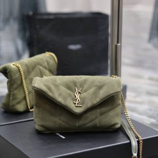 Replica Saint Laurent Puffer Toy Mini suede shoulder bag