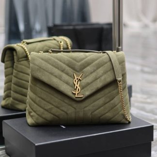 Replica Saint Laurent Loulou quilted suede shoulder bag