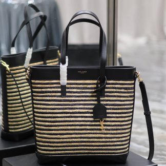 Replica Saint Laurent raffia toy north south shopping tote