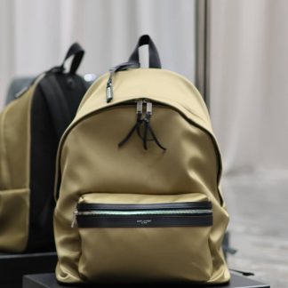 Replica Saint Laurent Canvas City Backpack Green