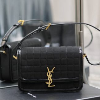 Replica Saint Laurent Suede Solferino Quilted Shoulder Bag