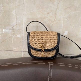 Replica Saint Laurent kaia raffia leather crossbody bag