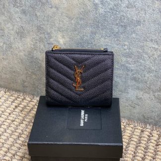 Replica Saint Laurent Leather Bi-Fold Logo Wallet