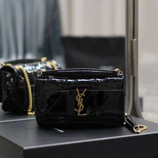 Replica Saint Laurent Jamie Quilted Patent Leather Shoulder Bag