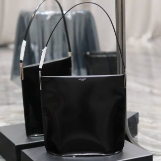 Replica Saint Laurent Suzanne Rigid Shiny Leather Shoulder Bag