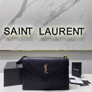 Replica Saint Laurent Gaby Quilted Lambskin Leather Satchel