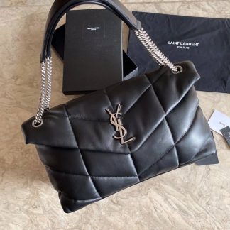 Replica Saint Laurent Toy Loulou Puffer Monogram Lambskin Quilted Chain Satchel