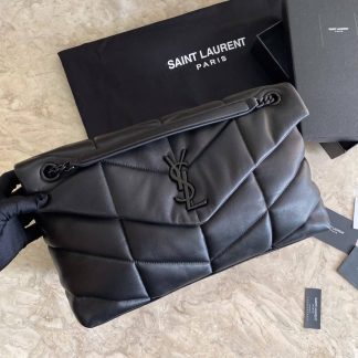 Replica Saint Laurent Toy Loulou Puffer Monogram Lambskin Quilted Chain Satchel