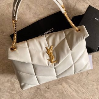 Replica Saint Laurent Toy Loulou Puffer Monogram Lambskin Quilted Chain Satchel