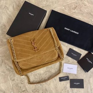 Replica Saint Laurent Suede Monogram Niki Chain Satchel