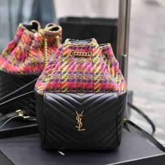 Replica Saint Laurent Tweed Lambskin Matelasse Monogram Joe Backpack