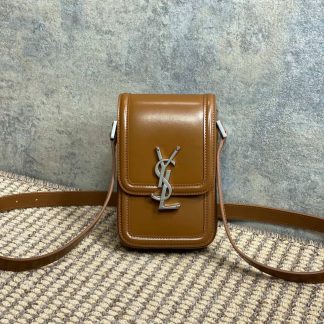 Replica Saint Laurent Solferino Mini Leather Messenger Bag Phone Pouch