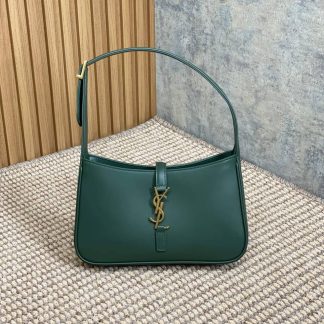 Replica Saint Laurent Le 5 A 7 Vert Leather Hobo Bag