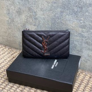 Replica Saint Laurent Logo zip coin purse