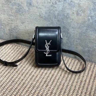 Replica Saint Laurent Solferino Mini Leather Phone Pouch