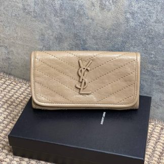 Replica Saint Laurent Niki Crinkle Leather Wallet