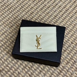 Replica Saint Laurent Cassandre Matelassé Grain De Poudre Leather Card Case