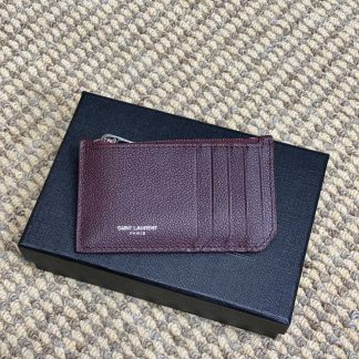 Replica Saint Laurent Calfskin 5 Fragments Zip Pouch Card Holder