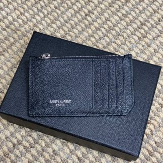 Replica Saint Laurent Calfskin 5 Fragments Zip Pouch Card Holder