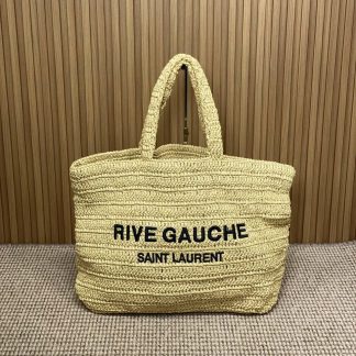 Replica Saint Laurent Raffia Rive Gauche Tote Shoulder Bag