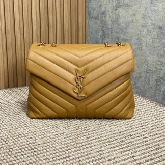 Replica Saint Laurent Calfskin Y Quilted Monogram Loulou Chain Satchel Shoulder Bag