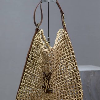 Replica Saint Laurent Oxalis Raffia Macramé Shoulder Bag