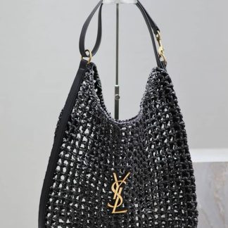 Replica Saint Laurent Oxalis Raffia Macramé Shoulder Bag