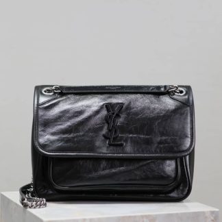 Replica Saint Laurent Niki Baby Crinkled Leather Shoulder Bag