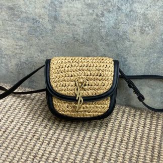 Replica Saint Laurent Small Raffia Monogram Kaia Crossbody Bag