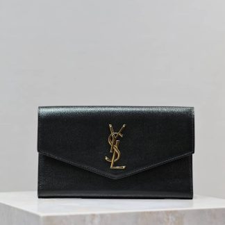 Replica Saint Laurent Uptown Pouch Clutch with Gold Hardware