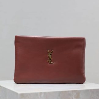 Replica Saint Laurent Calypso Leather Long Zipped Pouch