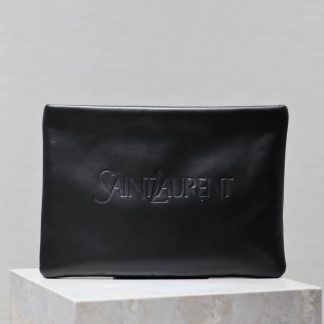 Replica Saint Laurent Unisex Lambskin Logo Clutch