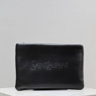 Replica Saint Laurent Unisex Street Style Leather Logo Clutch