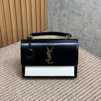 Replica Saint Laurent Sunset Colorblock Leather Top Handle Bag