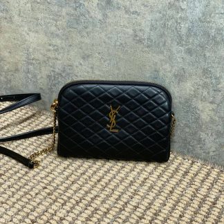 Replica Saint Laurent gaby zipped quilted lambskin pouch