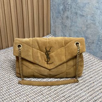 Replica Saint Laurent Loulou Puffer Suede shoulder bag