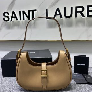 Replica Saint Laurent Leather Le Fermoir Hobo Bag