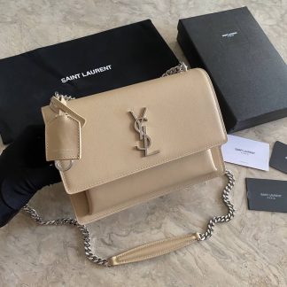 Replica Saint Laurent Sunset Smooth Leather Shoulder Bag