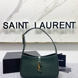 Replica Saint Laurent Le 5 À 7 Crocodile-Effect Leather hobo Shoulder Bag