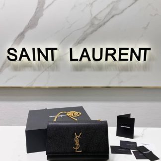 Replica Saint Laurent Kate Grain Leather Chain Shoulder Bag