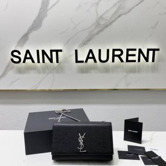 Replica Saint Laurent Kate Grain Leather Chain Shoulder Bag