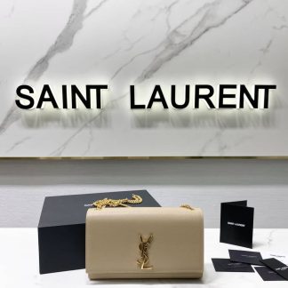 Replica Saint Laurent Kate Grain Leather Chain Shoulder Bag