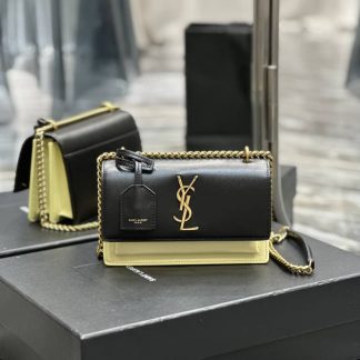 Replica Saint Laurent Sunset Bicolor Small Crossbody Bag