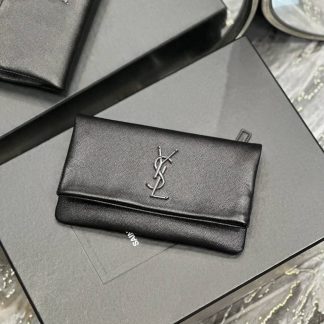 Replica Saint Laurent West Hollywood Monogram Fold Over Clutch Black