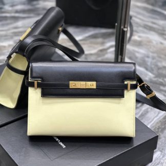 Replica Saint Laurent Manhattan Color Blocked Leather Medium Shoulder Bag